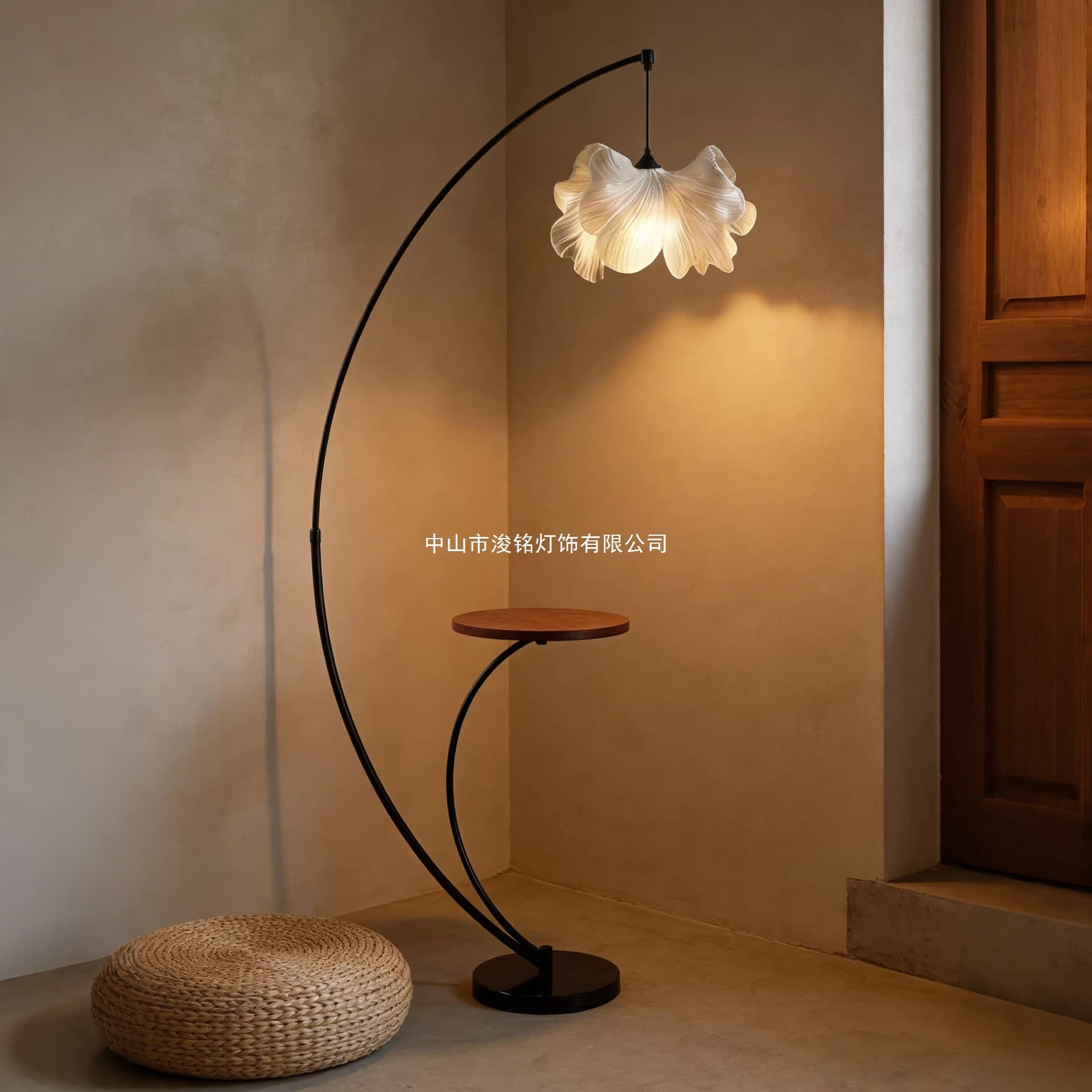 Medieval style petal floor lamp, living room sofa, wrought iron decorative table lamp, ambient light, storage lamp