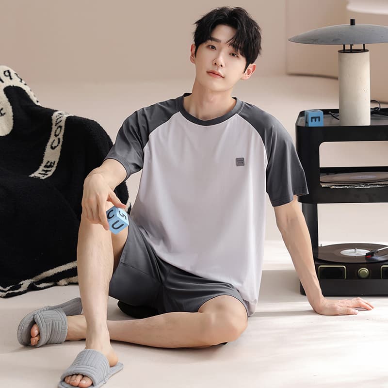 [Ultra Soft] Modal Pajama Set for Men - Summer Cooling Casual Short Sleeve T-Shirt and Shorts Lightweight Loungewear