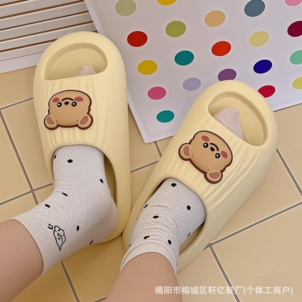 2025 Trendy Hot-Selling Butter Bear Eva Slippers for Women, Summer Non-Slip Indoor Home Slippers with a Soft Stepping Feel
