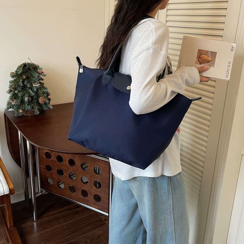 New High-Quality Solid Color Large and Small Long-Handle Tote Bag, Shoulder Handbag, Versatile for Commuting, Large Capacity Dumpling Bag