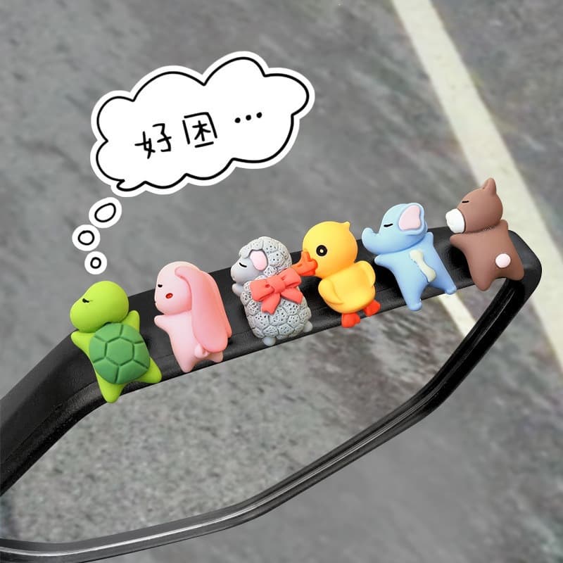 Electric Bike Motorcycle Decoration Small Accessories Handlebar Ornament Little Yellow Duck Plush Toy Cute