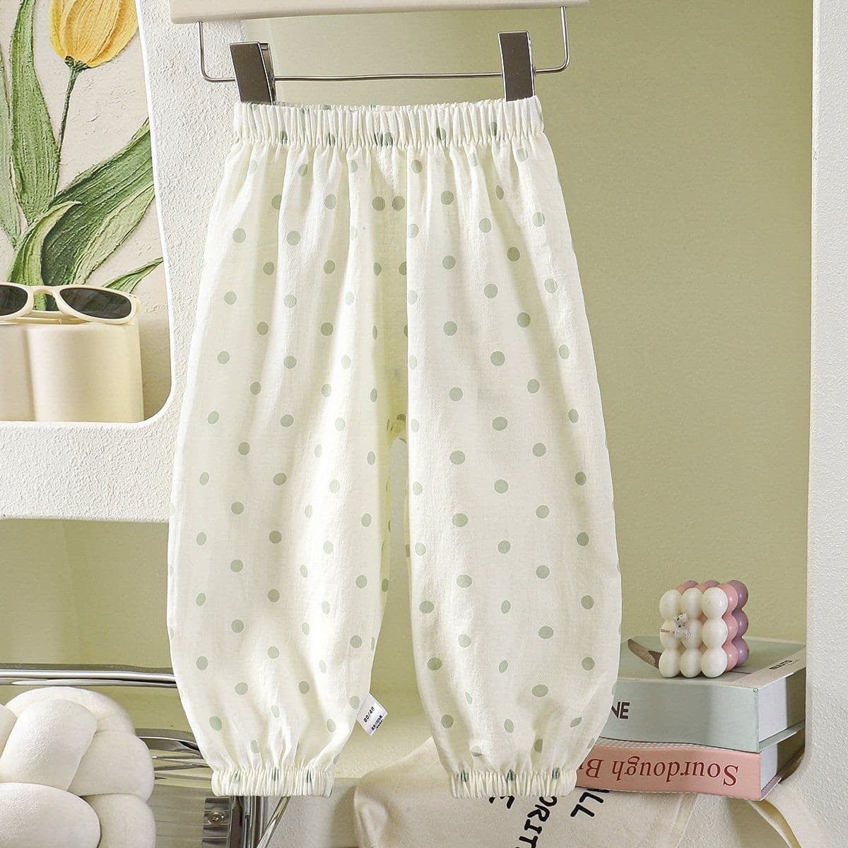 Summer baby anti-mosquito pants pure cotton thin bloomers for boys and girls children's new floral pants home pants pajamas