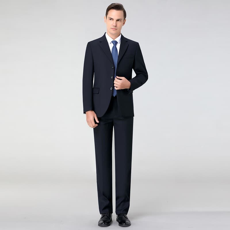 Three-Button Wool Suit Set for Middle-Aged Men, Business Professional Work Formal Wear, Wrinkle-Free, Wedding Tuxedo