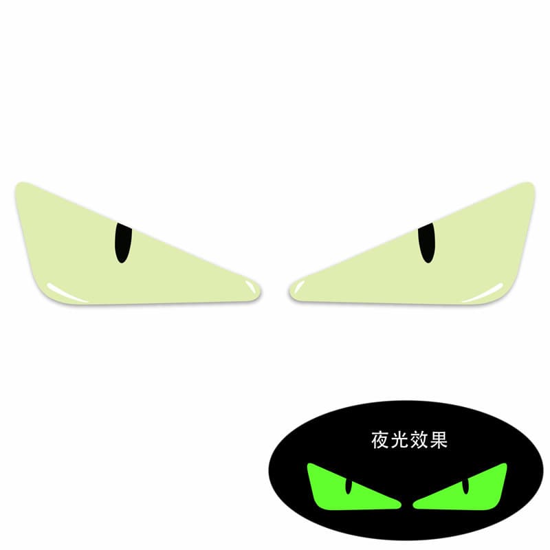 Modified luminous devil eye sticker motorcycle electric three-dimensional decorative front decal windshield sticker J105