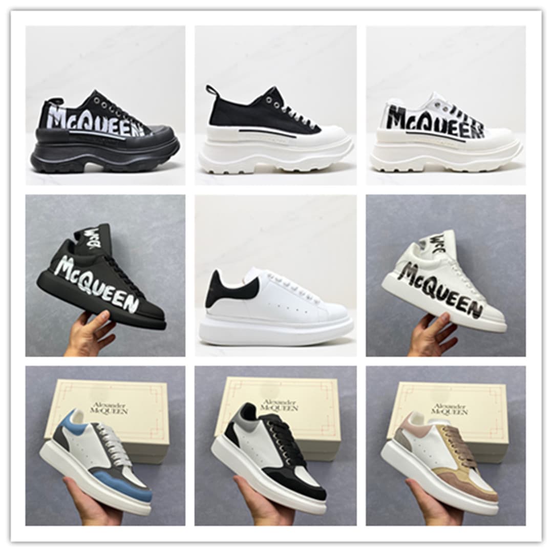 New McQueen White Shoes High Version Classic Casual Unisex Trendy Thick Sole Heightening Versatile Couple Putian Board Shoes