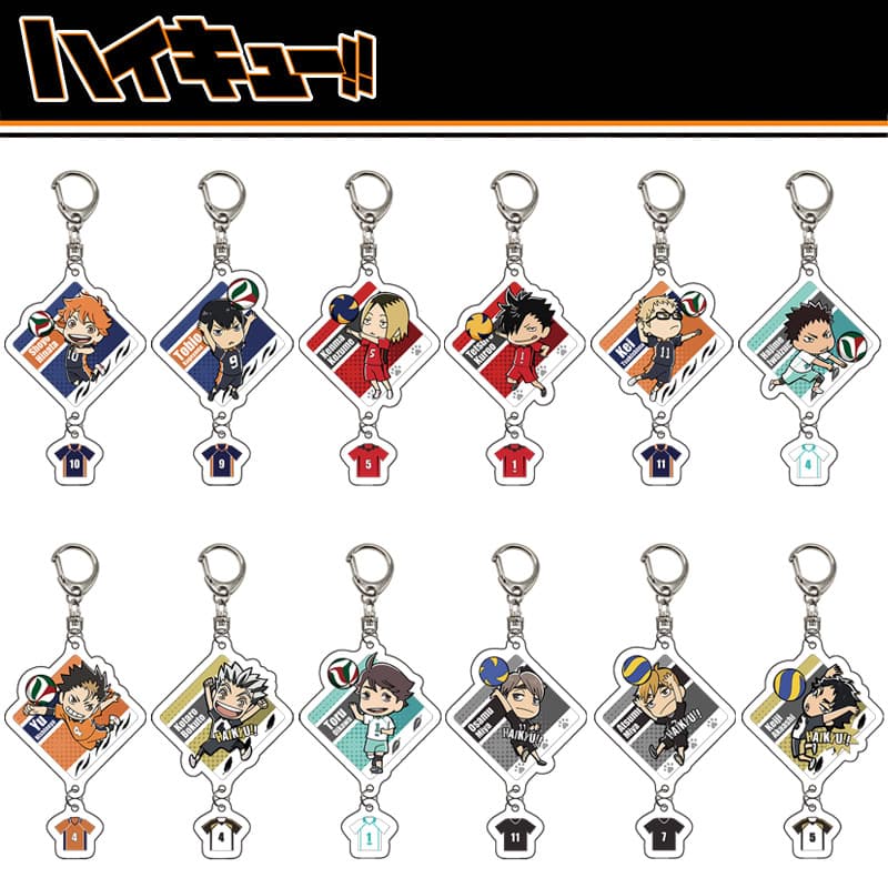 PQ Boy Pendant Keychain Haikyuu!! Hinata Shoyo Kageyama Tobio Transparent Acrylic Charm