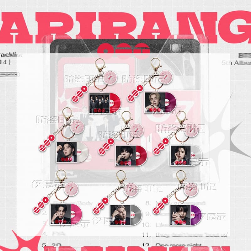 BTS Album Black Vinyl Colored Vinyl Acrylic "ARIRANG" Keychain Comeback JK Week