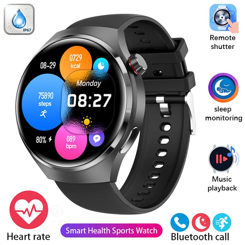 2026 New Watch4 Smart Electronic Watch Waterproof GT4 Round Dial Health High Resolution Factory