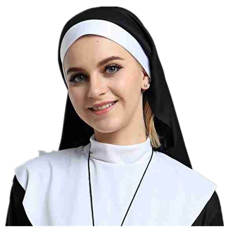Halloween nun headdress maid hair accessories nun veil nun headband nun style accessories COS dance party