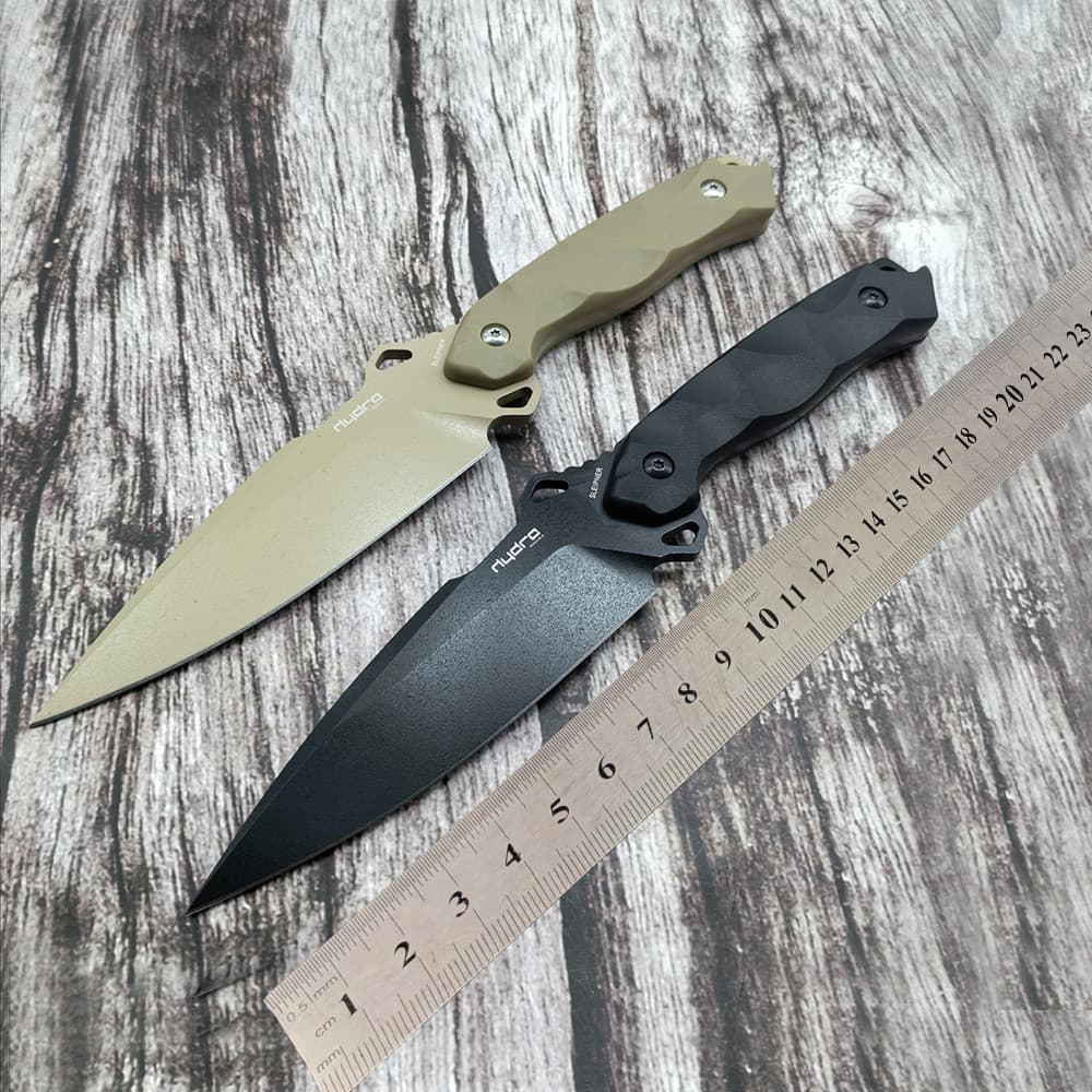 Cross-border outdoor self-defense straight knife with integrated keel K sheath portable knife sharp high hardness tactical cutting fruit knife