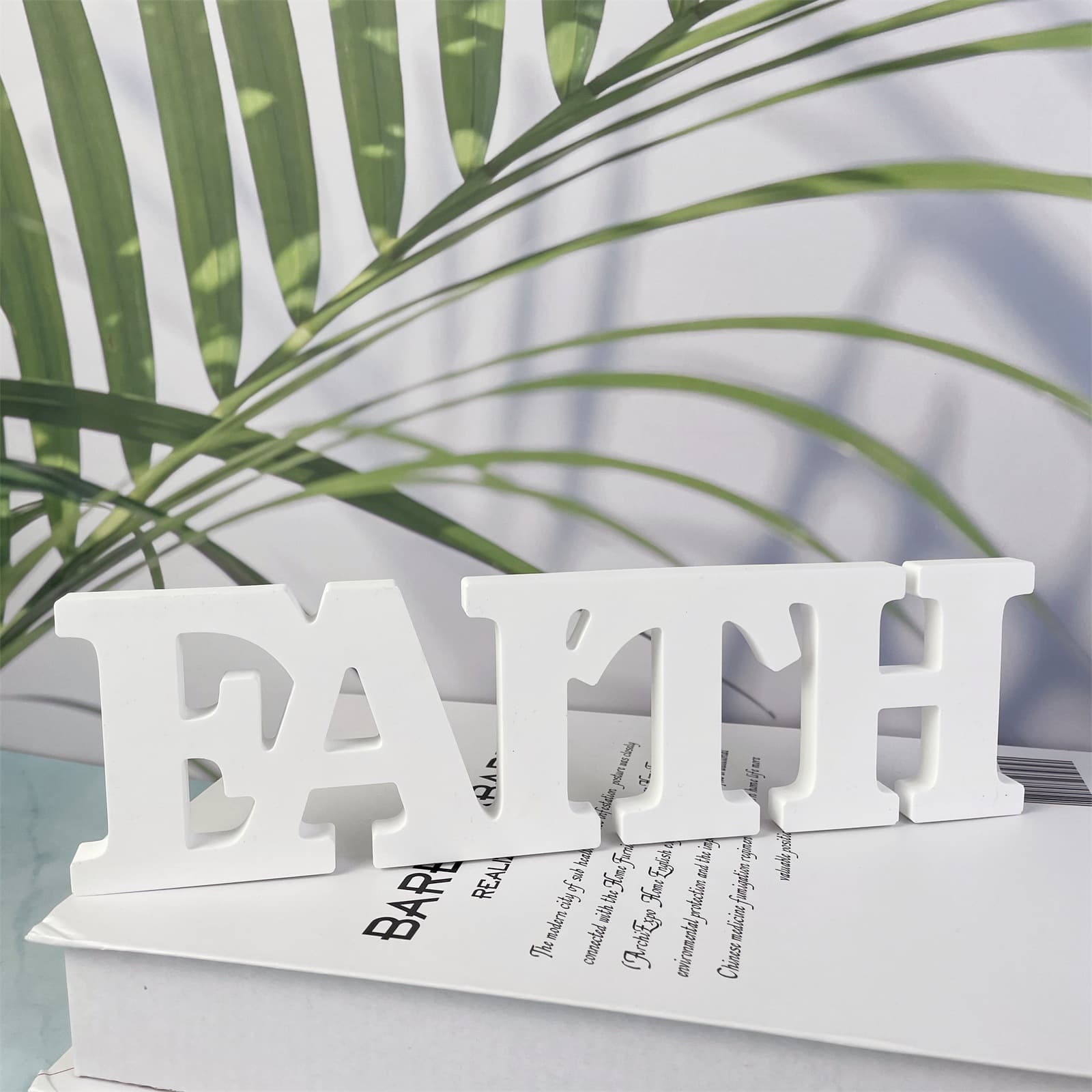 Letter ornaments plaster mold diy English letter ornaments FAITH desktop decoration plaster mold