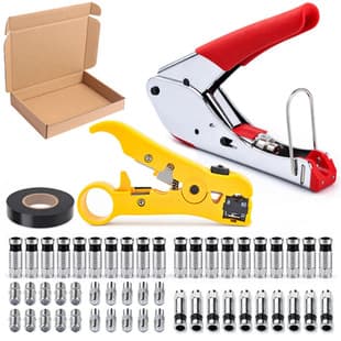 Coaxial Cable F Connector Crimping Stripper Combination Tool Wire Stripper Crimping Pliers Network Kit RG6 Coaxial