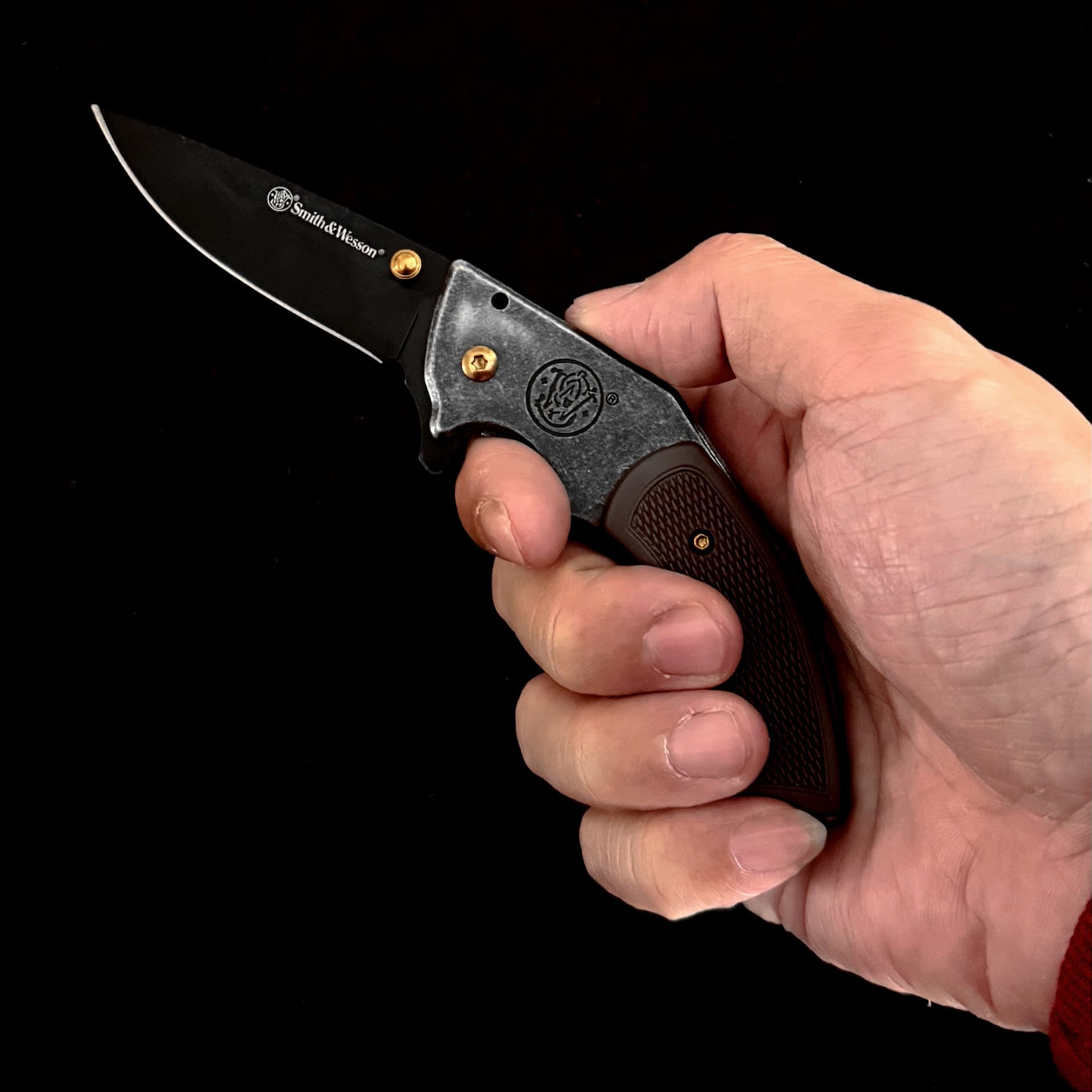 Smith's Small Folding Knife Pocket Knife Portable Steel Handle Knife Camping Outdoor Multi-Use Mini Knife