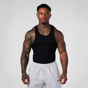 YOUNGLA New Knit Ice Silk Ribbed Vest Men's Sports Fitness Vest Running Basketball Training Tight Top