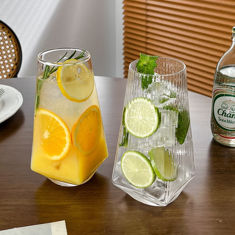 Fruit Tea Cup Soda Sparkling Water Cup Cold Drink Cup Water Cup Water Chestnut Glass Cup Restaurant Teardrop Base