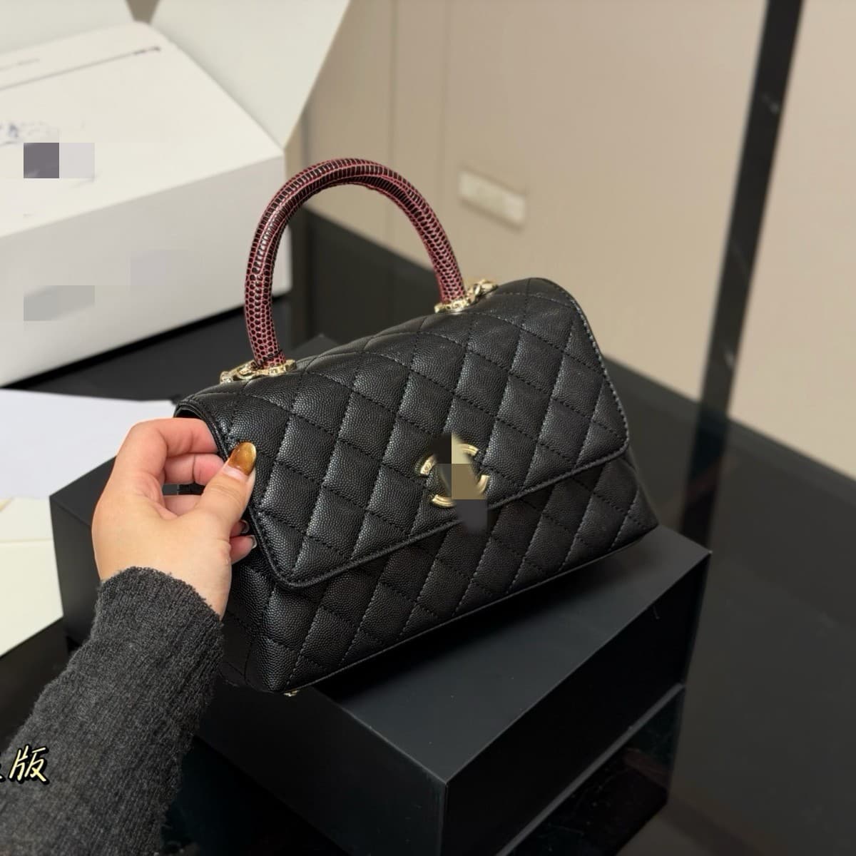 2026 New Caviar Leather Chanel-Style Bag for Women, High-End Niche Handbag, Versatile and Exquisite Chain Bag