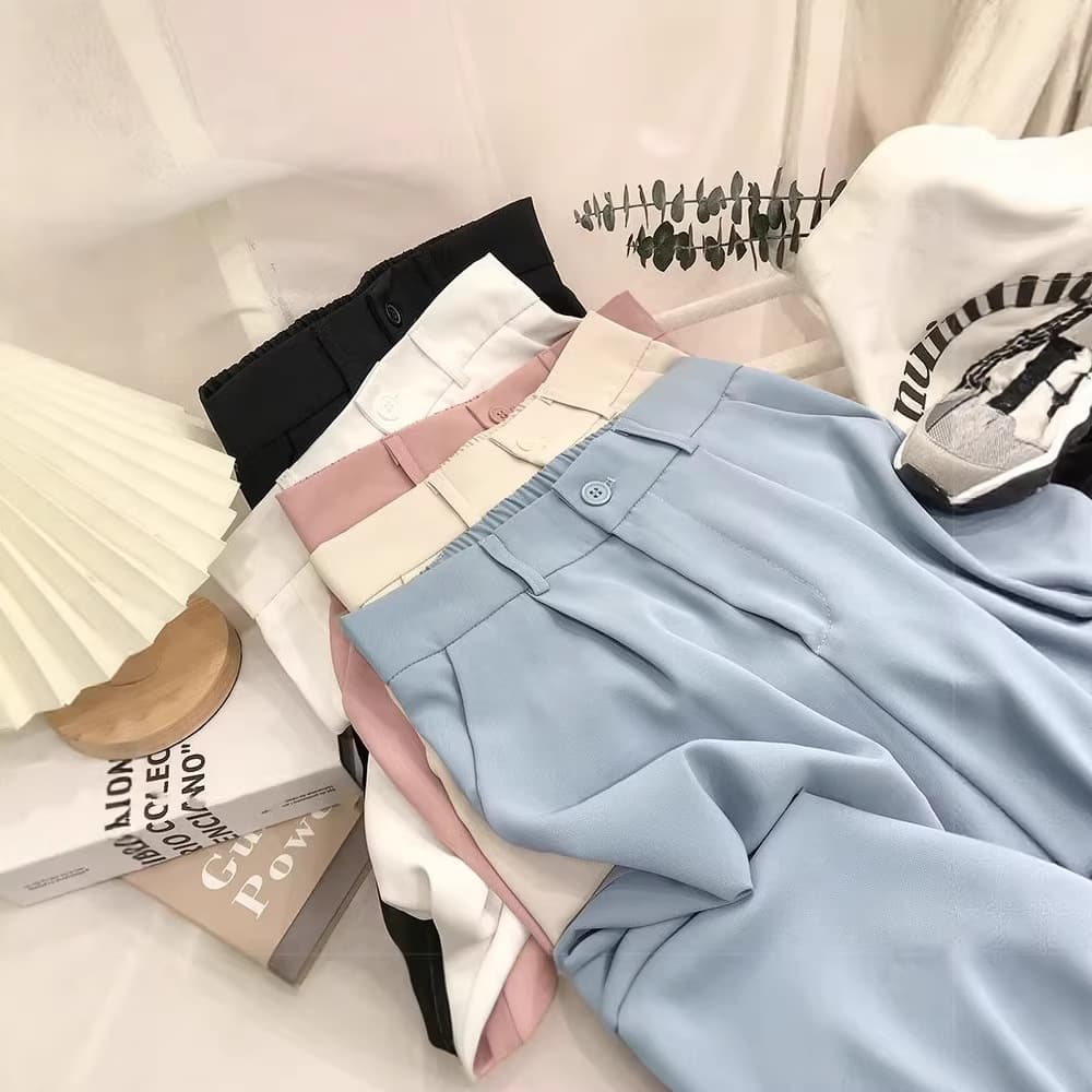 Suit pants for women 2025 spring and autumn new Korean style high-waisted loose slim straight pants nine-point cigarette pipe casual small suit pants