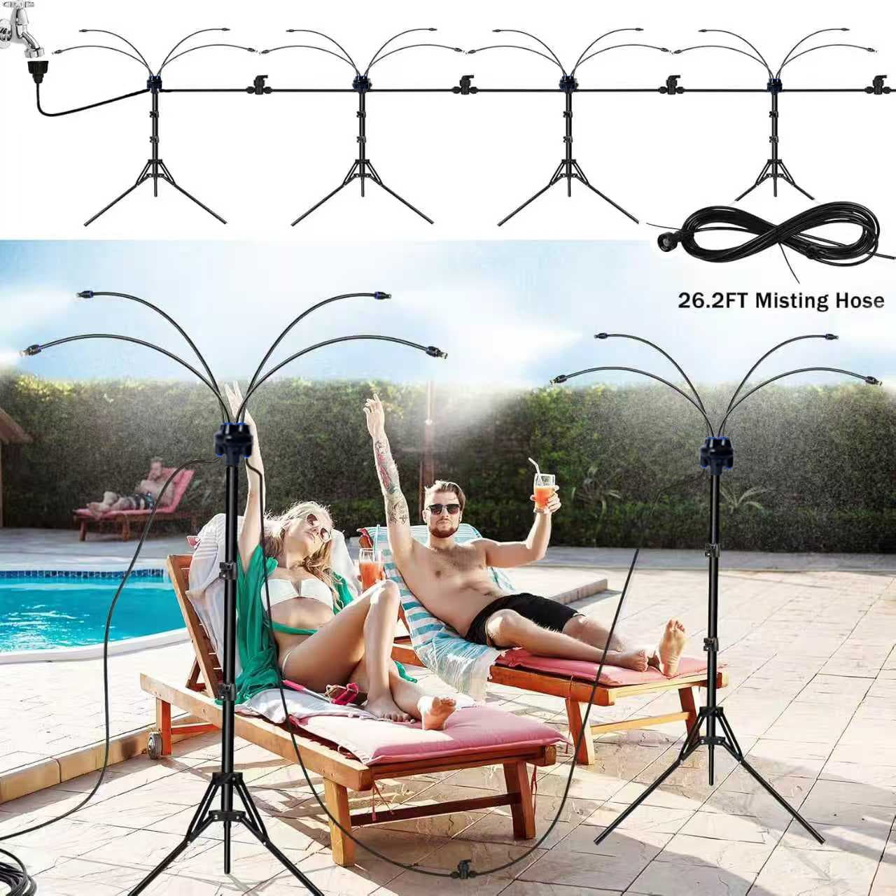 New Adjustable Standing Mist Spray Nozzle System Outdoor Cooling Portable Automatic Garden Sprayer