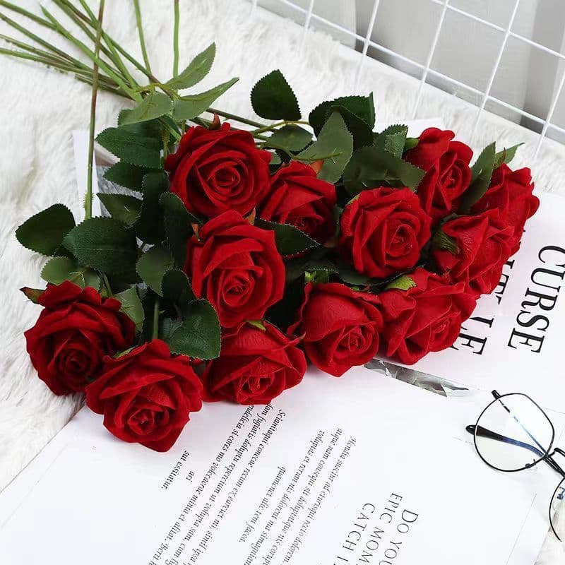 Simulated Rose Flowers, Valentine's Day Silk Flower Bouquets, Home Decorations, Fake Flowers, Living Room Table Flower Arrangements, Dried Flower Decorations
