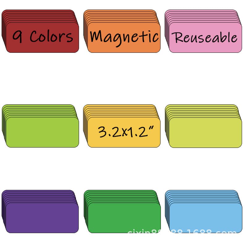 Cross-border Magnetic Label Sticker Cartoon Colorful Creative Magnetic Name Sticker Blackboard Sticker Writing Fridge Magnet