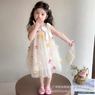 Wholesale of children's dresses, girls' dress foreign trade surplus stock, factory inventory batch