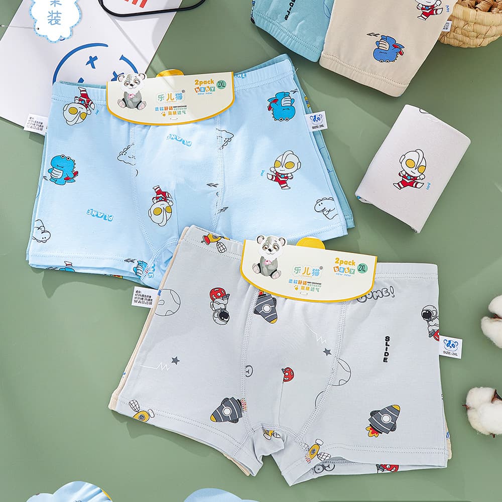Cartoon Print Boys and Girls Underwear, Toddler Kids Boxer Briefs, Children's Four-Corner Underpants Wholesale