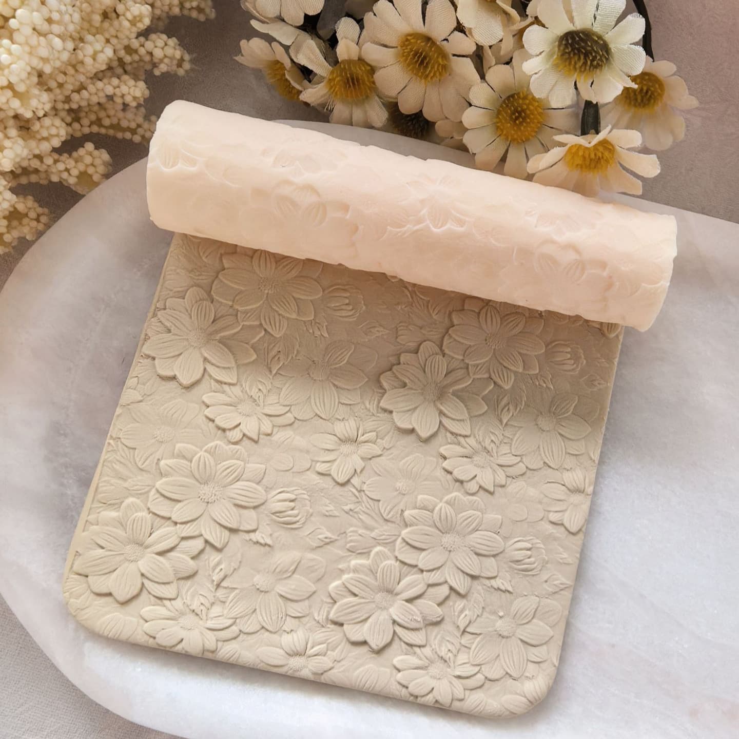 Earring Mold Polymer Clay Lotus Texture Roller Polymer Clay Texture Roller Texture Tool Polymer Clay Mold Handmade DIY