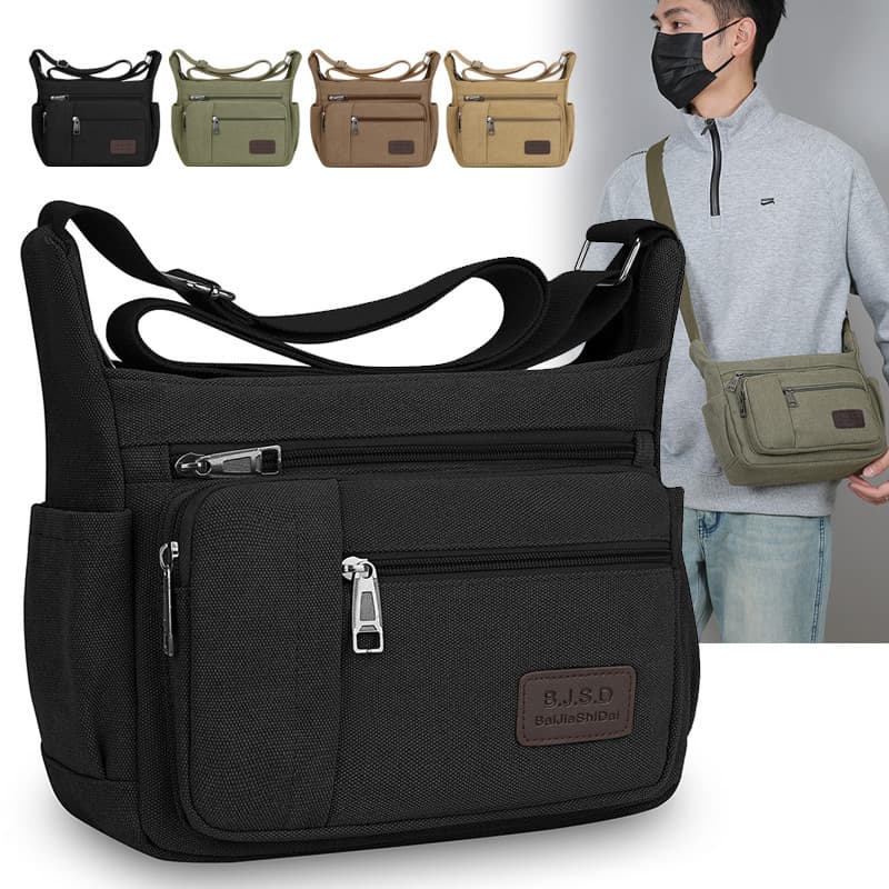 New cross-border fashion canvas bag wear-resistant tool bag large men's shoulder crossbody bag large capacity casual business bag