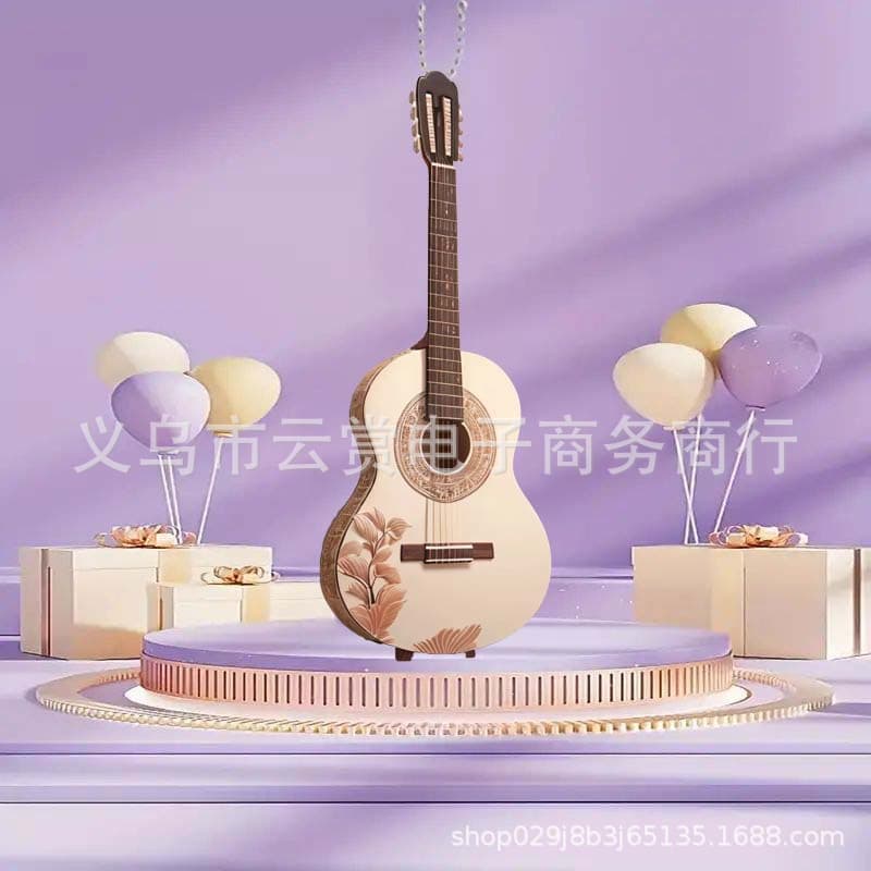 Modern Art Acrylic Violin Cartoon Style Car Hanging Ornament Flat Design Fashionable Pendant for Business Gifts And Promotions