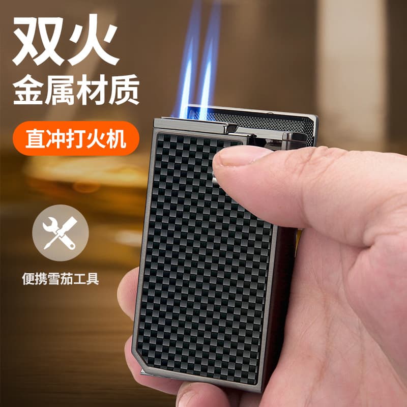 New Model Baicheng Dual Flame Direct Jet Lighter, Metal Portable Cigar Lighter, Creative and Unique Igniter, Wholesale from Manufacturer