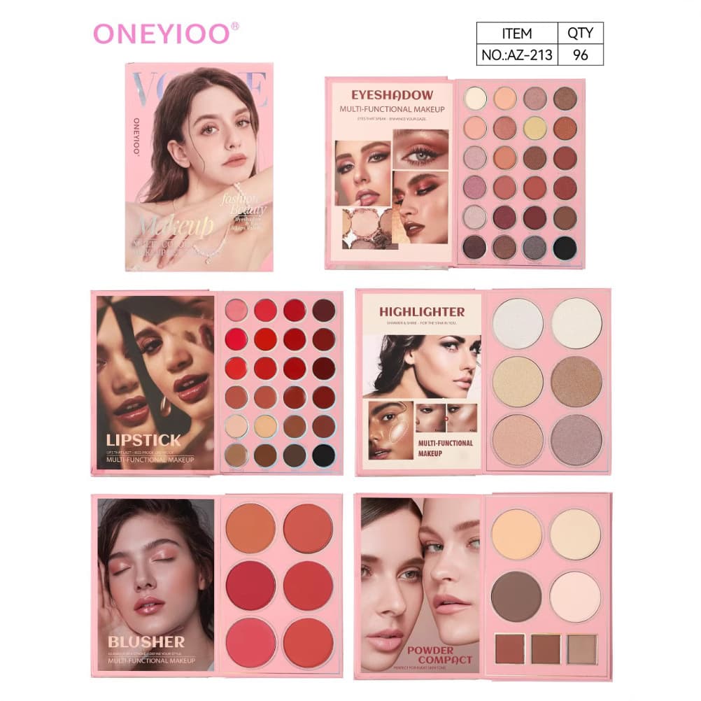 Overseas Cross-border 67-color Pearl Matte Eyeshadow Lip Gloss Highlighter Blush Contour Multifunctional Book-shaped Eyeshadow Palette