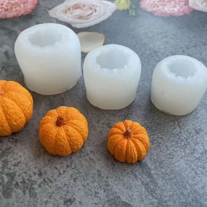 3D Pumpkin Silicone Mold for DIY Soap, Chocolate Mousse Cake, and Scented Candle Making