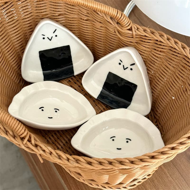 Mini Small Dish Snack Dish Soy Sauce Seasoning Dish Cute Rice Ball Funny Dumpling Dipping Dish Vinegar Dish Home Condiment Dish