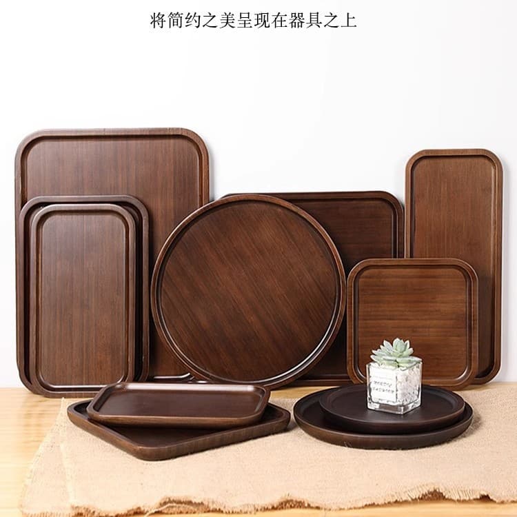 Hotel Supplies Restaurant Vintage Style Wooden Tray Bakery Cake Bread Eco-Friendly Bamboo Tray