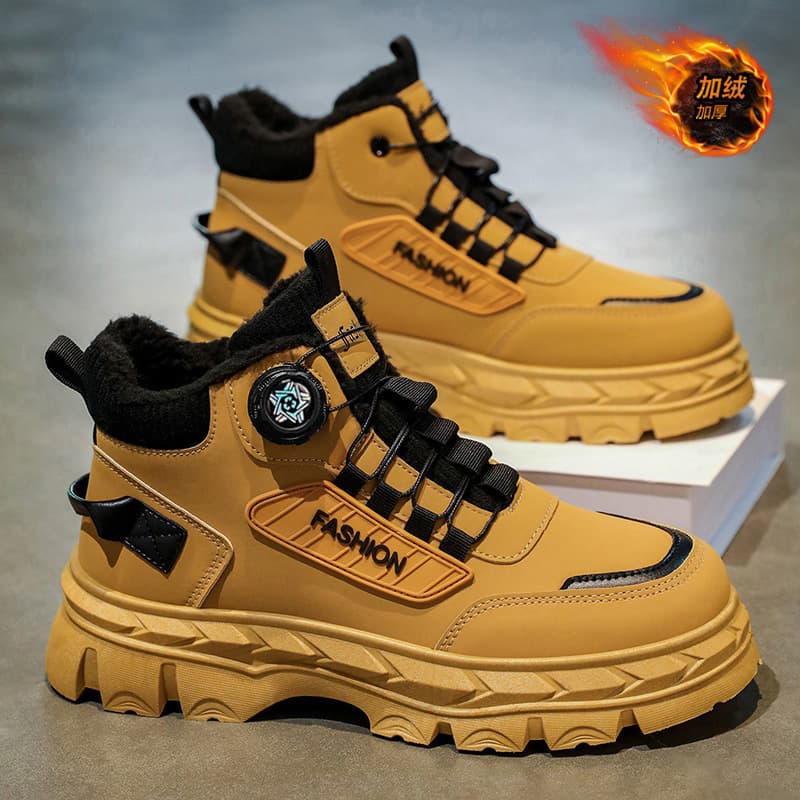 Casual men's shoes, trendy brand, high-end Martin boots, single cotton optional high-top casual cotton shoes, cross-border outdoor warm shoes