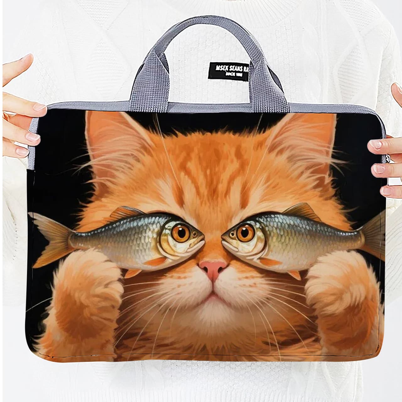 New cross-border cat laptop bag printed laptop protective cover high-value personalized storage bag hot