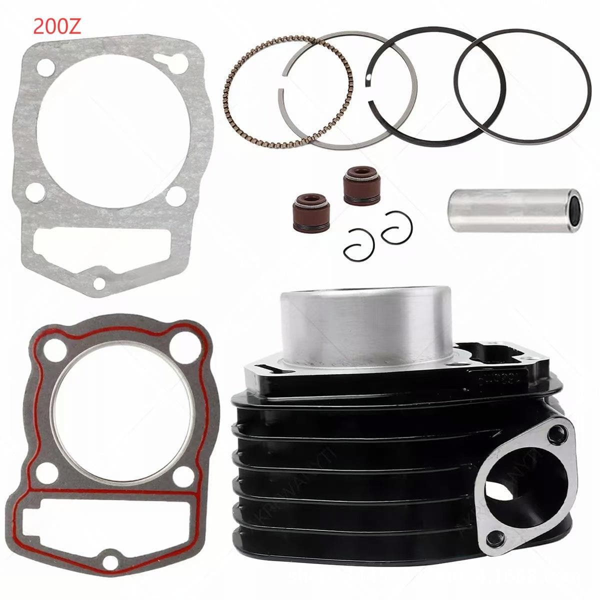 Motorcycle 200Z Cylinder Kit, Cylinder Bore 63.5mm, Piston Rings, Oil Seal, Gasket Set