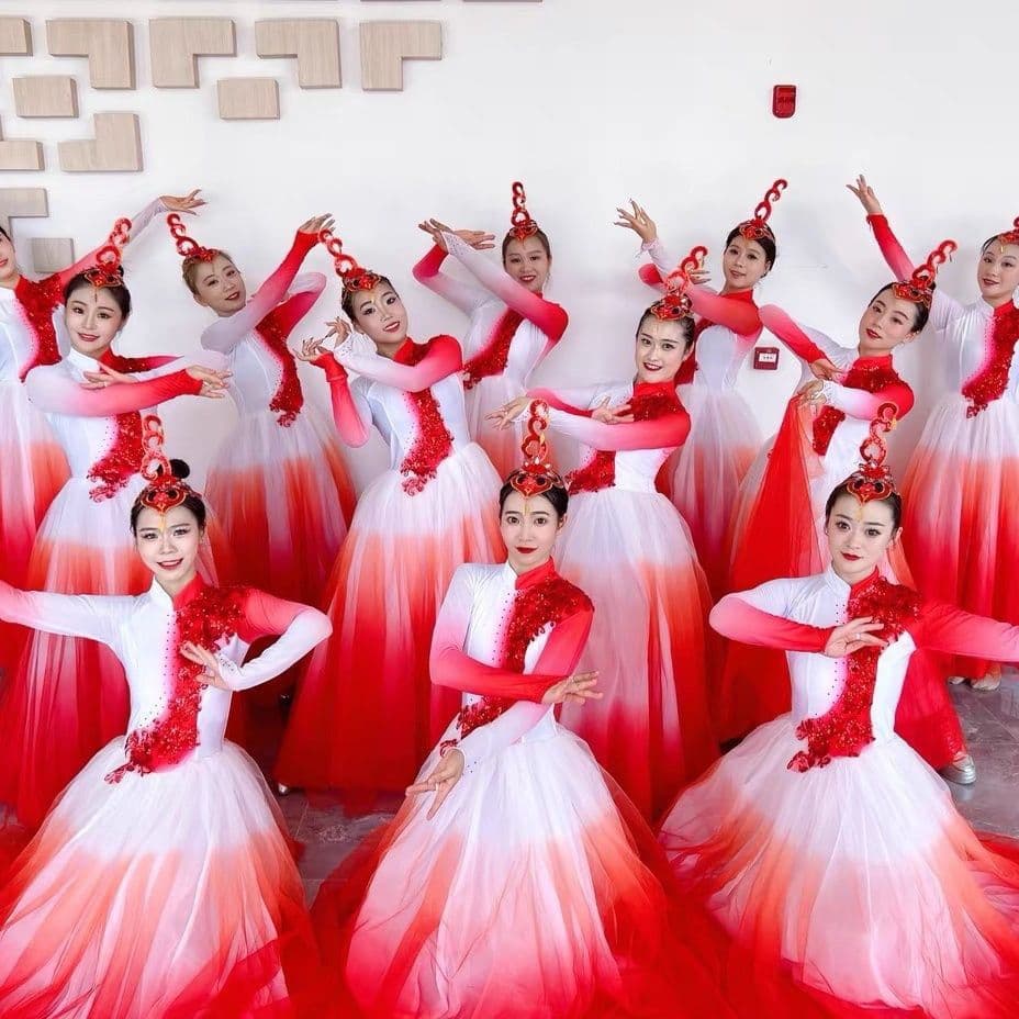 Modern Dance New Style Wanjiang Opening Light Grand Chinese Dance Flared Skirt Dance Performance Costume Song Accompaniment Long Dress