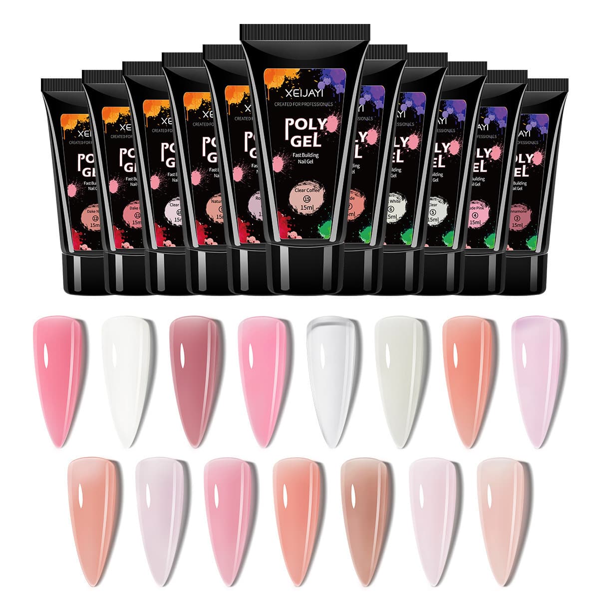 Crystal Nail Extension Gel 15ML, UV Fast Extension, No Paper Form, Painless, Glue for Rhinestones
