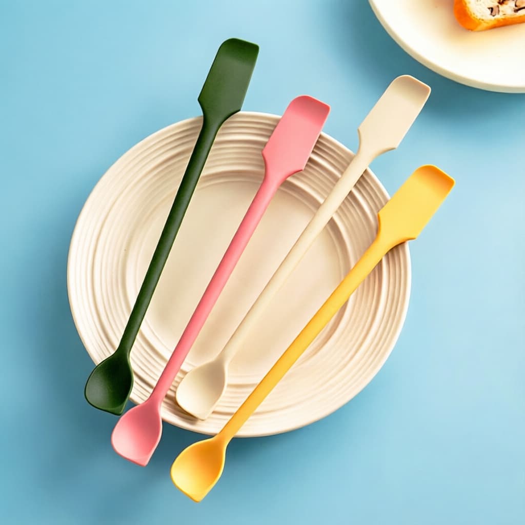 Baking Tools 2-in-1 Silicone Jam Spoon Double-Ended Scraper Mixing Stick Multi-Purpose Scoop Spatula Extended Spatula