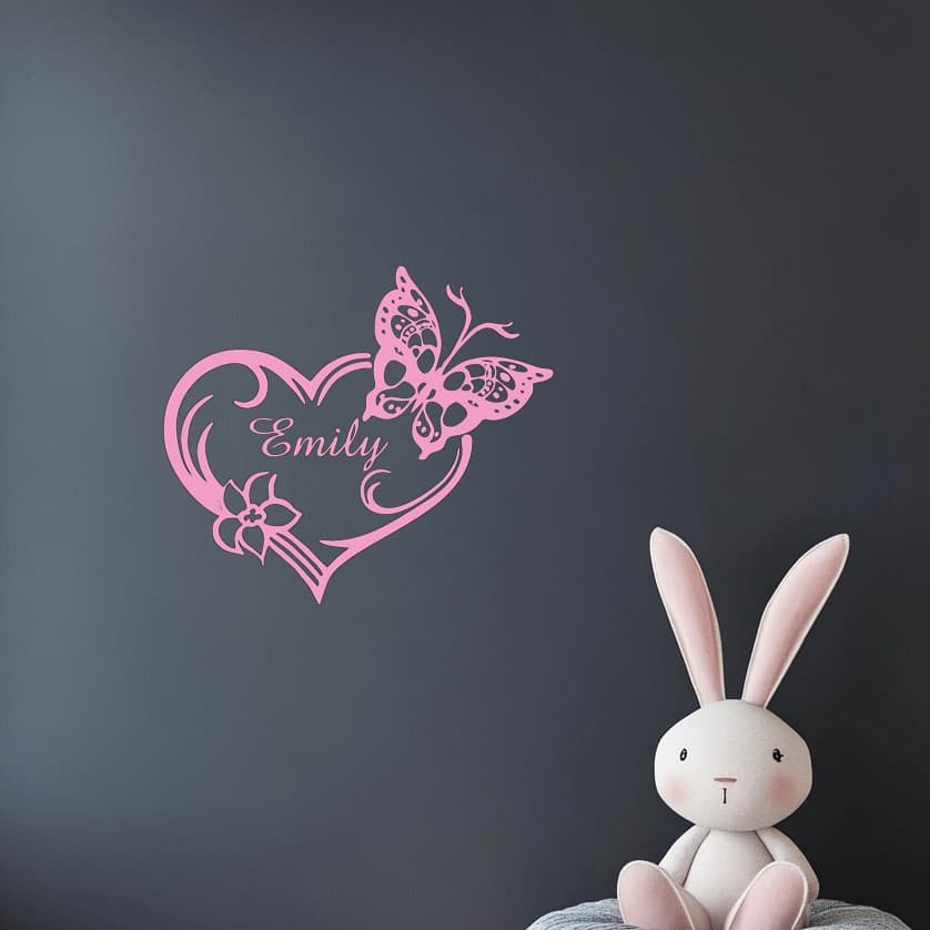 Wholesale Direct Love Butterfly Custom Name Vinyl Carved Decal Home Kids Room Decor