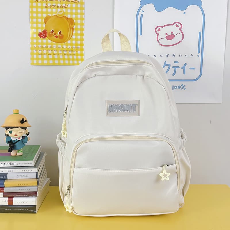 Simple, casual, high-looking solid color backpack, travel portable computer backpack, student bag, relaxed and personalized school bag