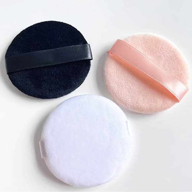 Ultra-thin crystal velvet loose powder puff, round powder sponge makeup puff, hot press replacement powder puff, super soft short velvet