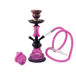 New Cross-Border Pink-Purple Arabic Hookah Double-Hose Small Set Metal Smoking Accessories Glass Pipe Shisha