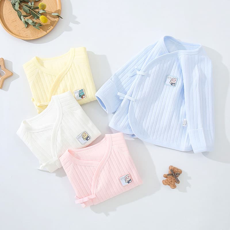 New Style Half-Back Shirt for Newborns, Pure Cotton 0-3 Months, Size 52 Category A, Spring/Autumn Seamless All-Season Clothing