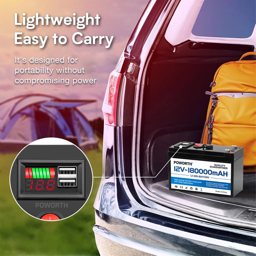 12V180000mAh large capacity 18650 lithium battery cell solar powered with BMS protection rechargeable