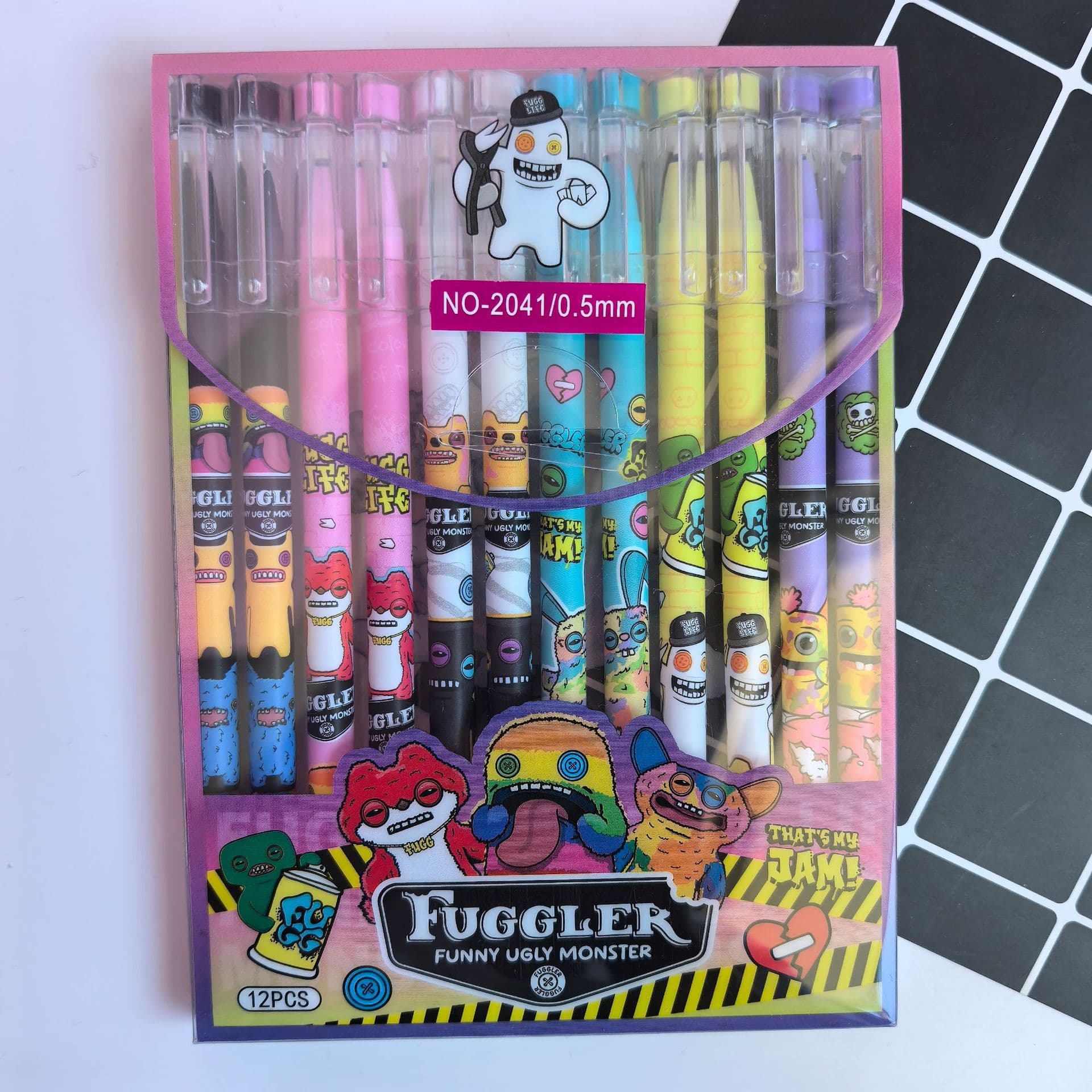 Budding Monster Straight Gel Pen High-Value Cartoon Erasable Black Water Pen Student Learning Stationery Manufacturer