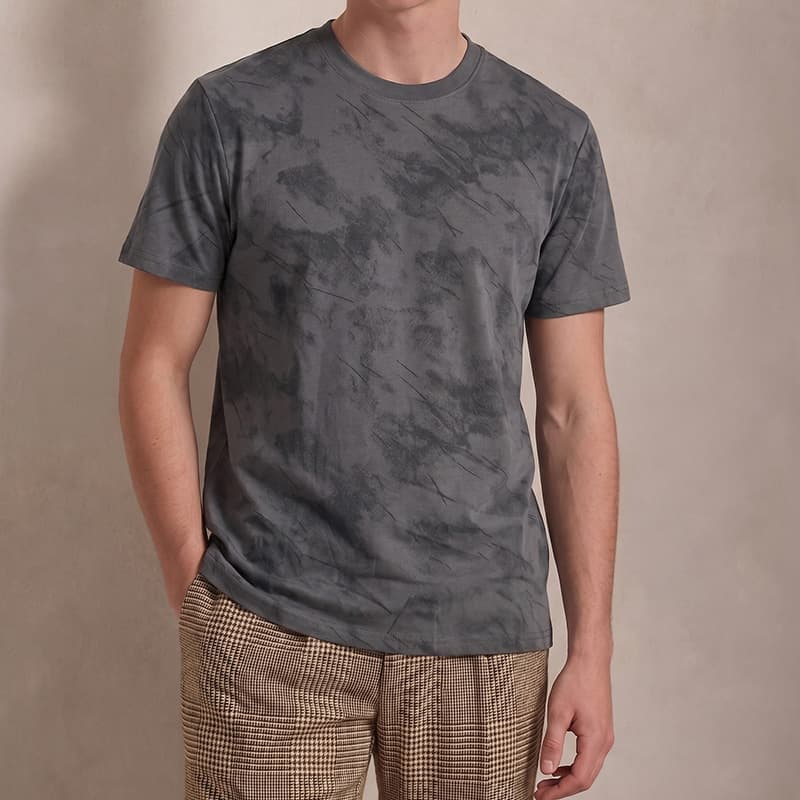 Men's 2026 summer new style simple short-sleeved American handsome casual tie-dye breathable retro T-shirt