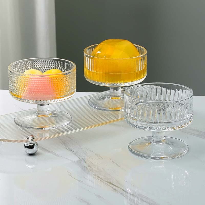 Ins Internet-Famous Restaurant Wide-Mouth Glass Goblet Pudding Bowl Ice Cream Yogurt Snack Cup Fruit Bowl Dessert Cup