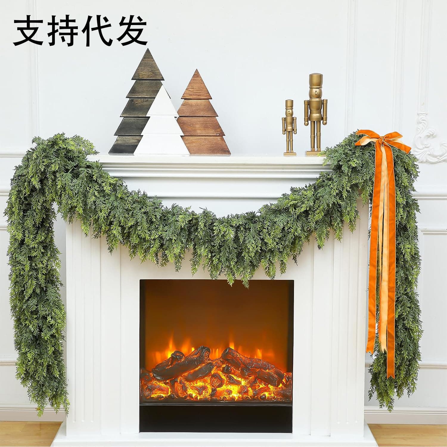 HUANGTAO Cross-border Wholesale Christmas Norfolk Pine Vine PE Material Soft Touch Cypress Leaf Pine Needles